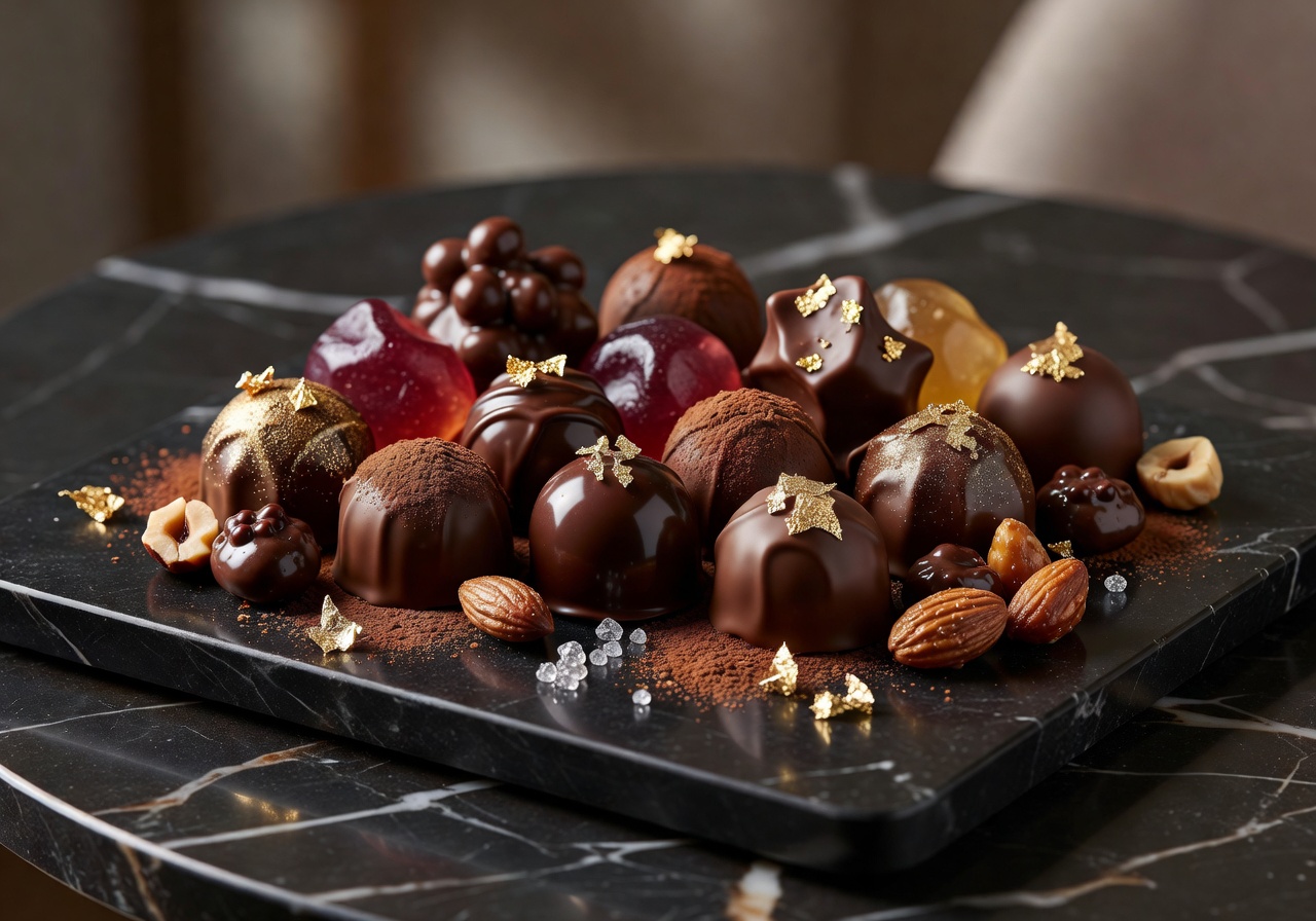 Luxury arrangement of chocolates and sweets for premium spins